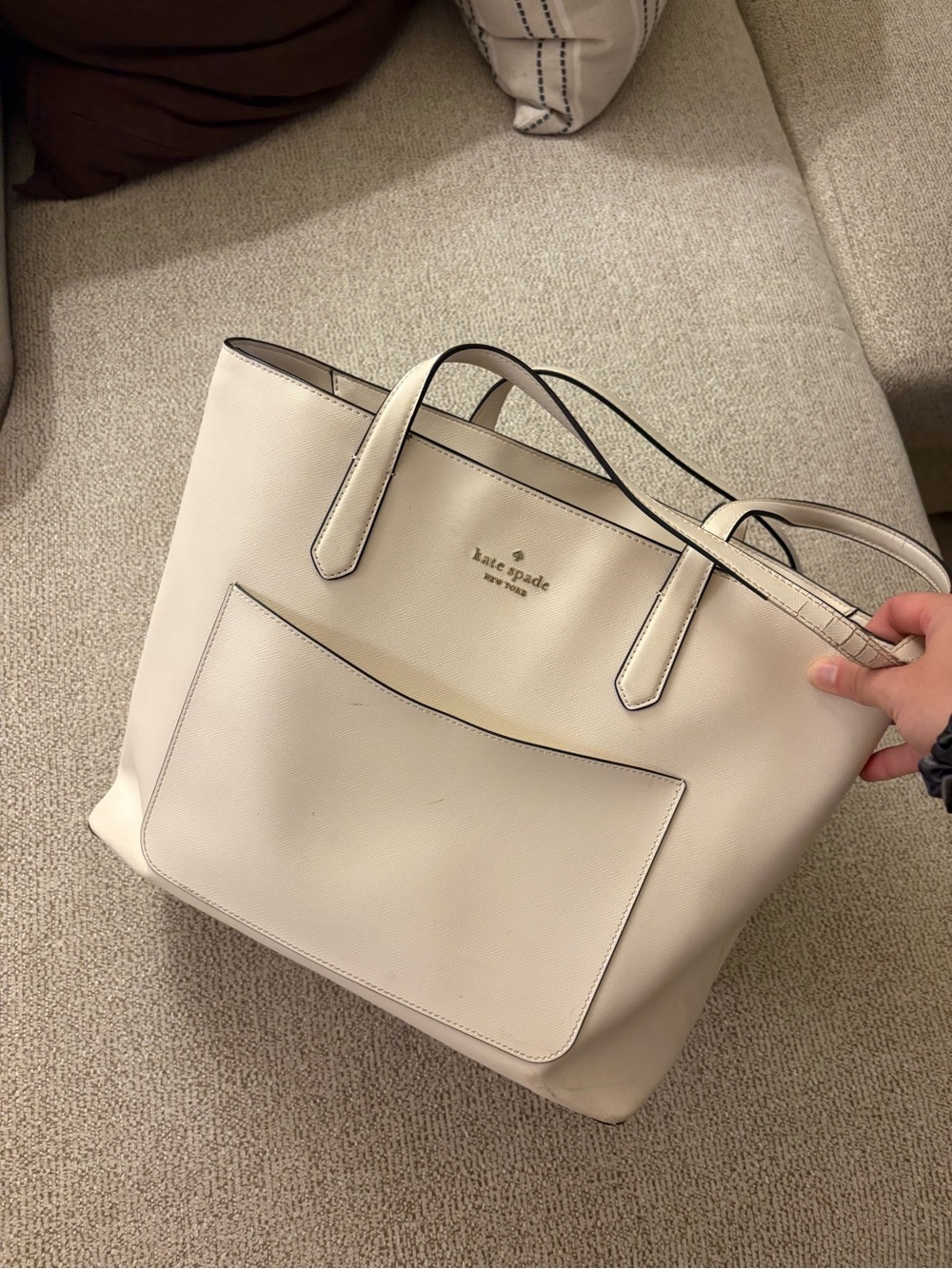 kate spade cream leather tote